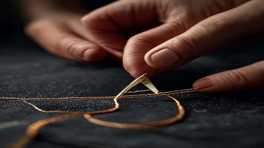 A jacket seam being unpicked and re-set by hand on the alterations bench