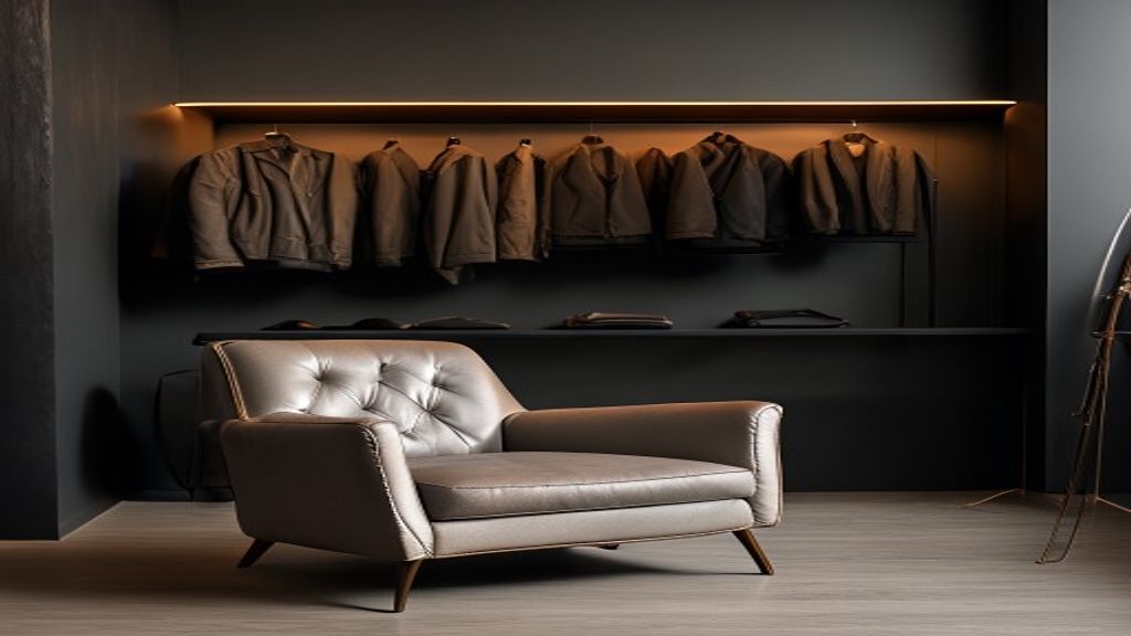 The reception area of the Lahza atelier in Al Karama, Dubai
